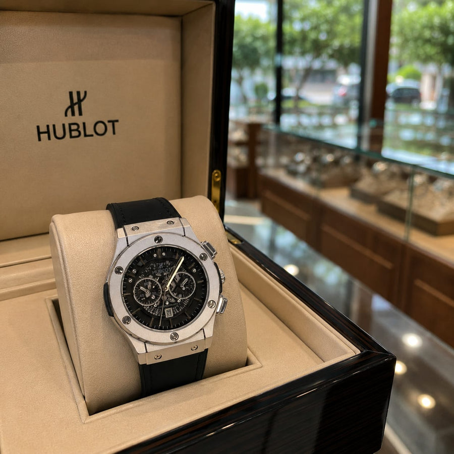Black Skeleton Chronograph Luxury Watch – Stainless Steel & Black Strap — image 1