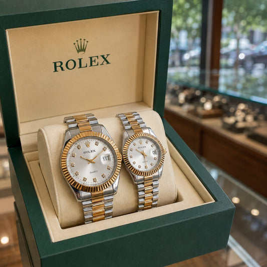 Rolex Datejust Style Two-Tone Silver Dial Luxury Watch