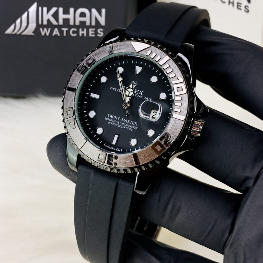 Luxury Yacht-Style Master Watch – Black Gold Yellow — image 2